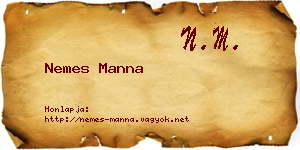 Nemes Manna névjegykártya