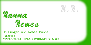 manna nemes business card